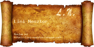 Lini Nesztor névjegykártya